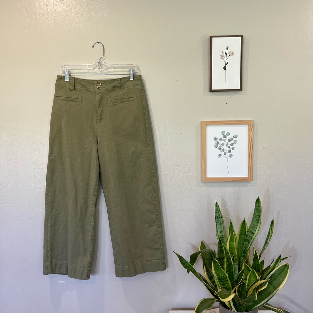 High rise A New Day muted green wide leg pants